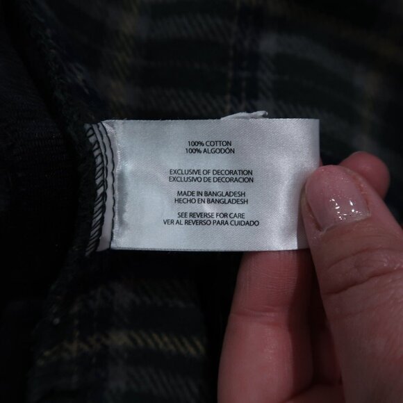 Woolrich Shirt Mens M Green Brawny Flannel Plaid Shacket Button Down Outdoors - Picture 11 of 16